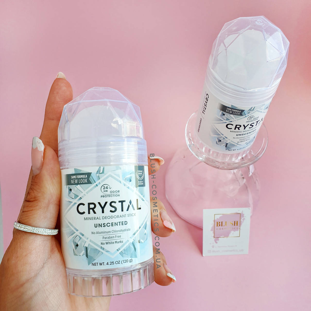 

Мінеральний дезодорант-стік, без запаху, Crystal Body Deodorant (made in USA) 120g