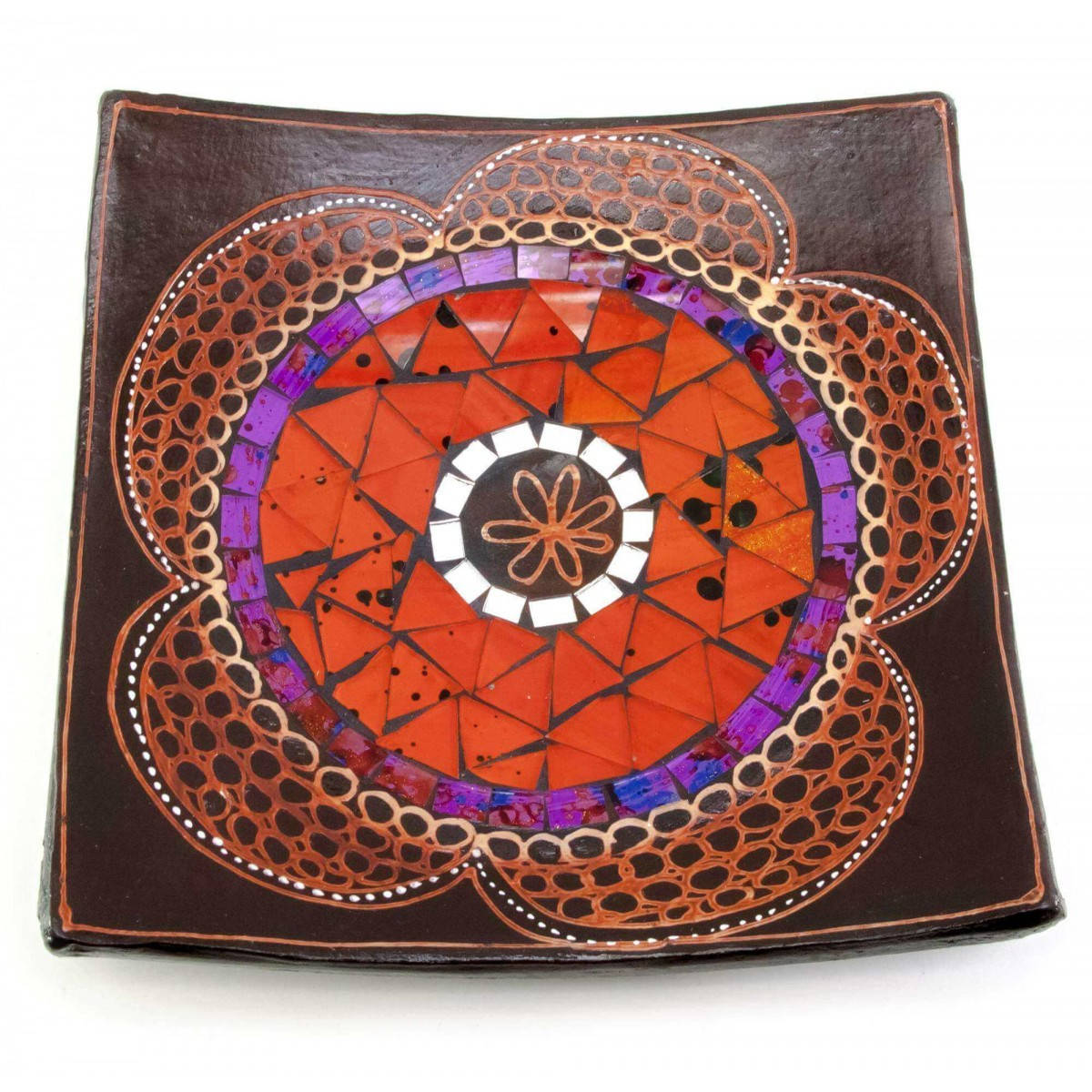 

Блюдо терракотовое с мозаикой (19х19х4 см)B