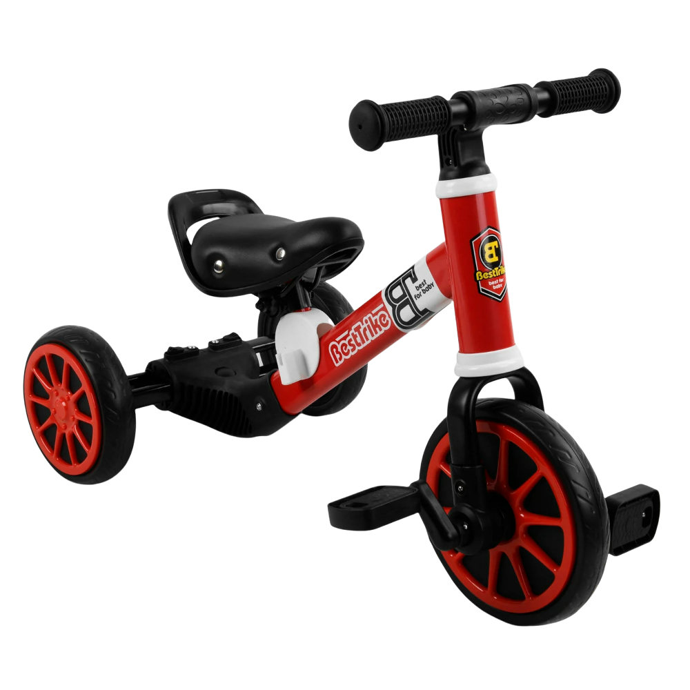 

Трехколесный велосипед беговел детский 2 в 1 Best Trike от 1.5 года Красный
