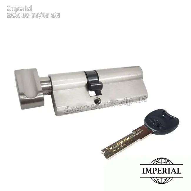 

Цилиндр Imperial ZCK 80 35/45 SN ключ/вертушка обратное смещение
