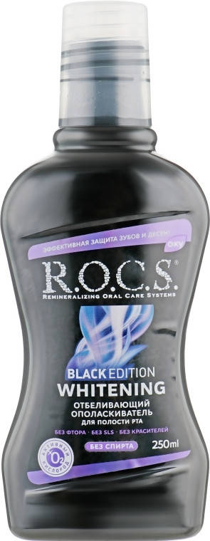 

Ополаскиватель для полости рта R.O.C.S. Black Edition Whitening, 250 мл