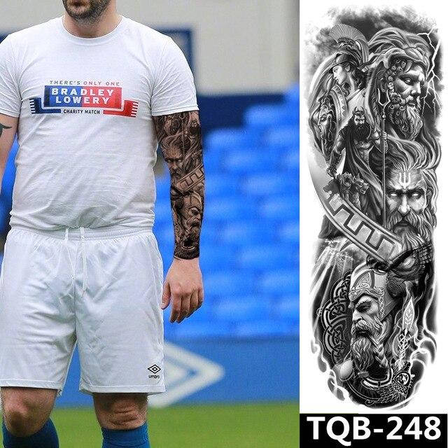 

Флеш тату. На руку/ногу/бедро, 48*17 см Греческий стиль, Скандинавский, Зевс, Посейдон, Воины