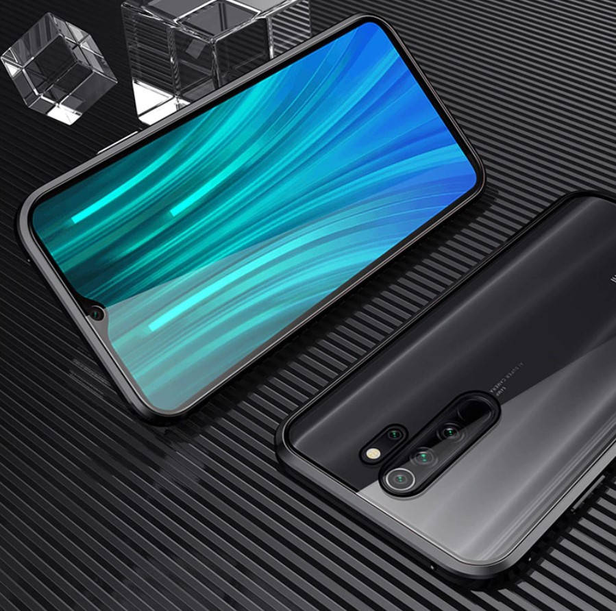 

Магнитный чехол Magnetic для Xiaomi Redmi 9 два стекла (Разные цвета) Черный