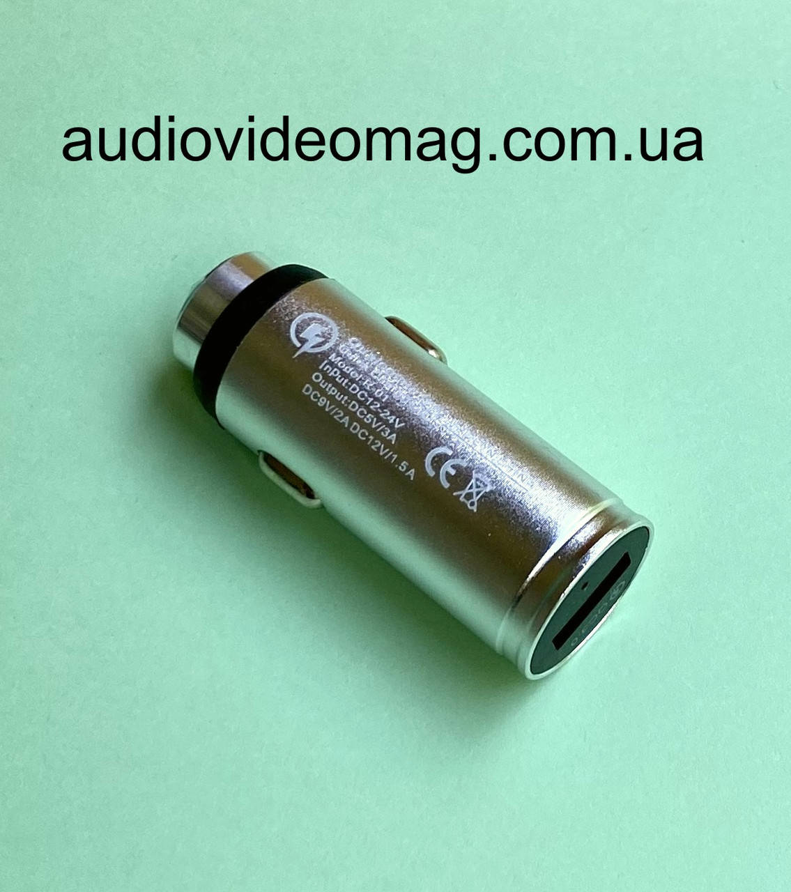 

АЗУ USB 5V 3A "Пуля", цвет - серебристый