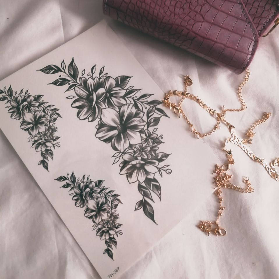 

Временная татуировка цветы