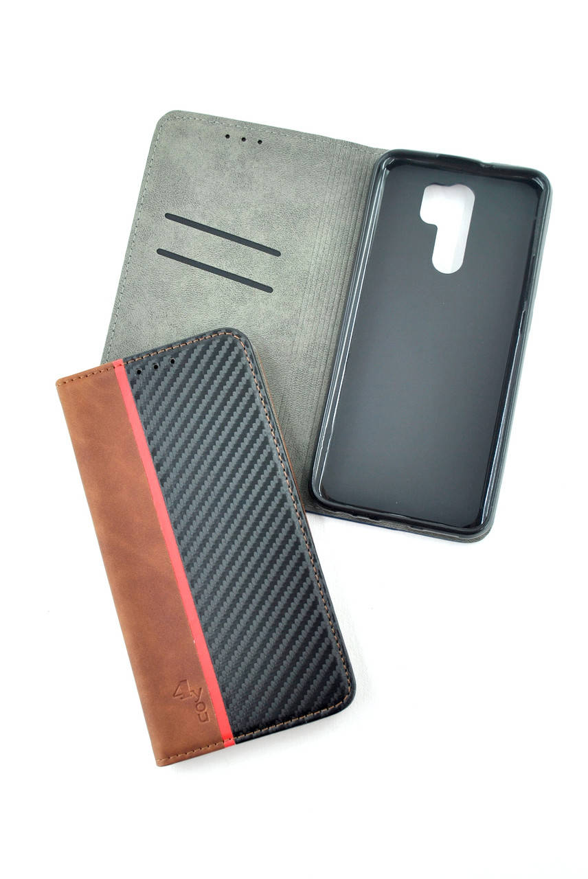 

Чехол-книжка для телефона Oppo A53/A32 Carbon Dark brown/black (4you)