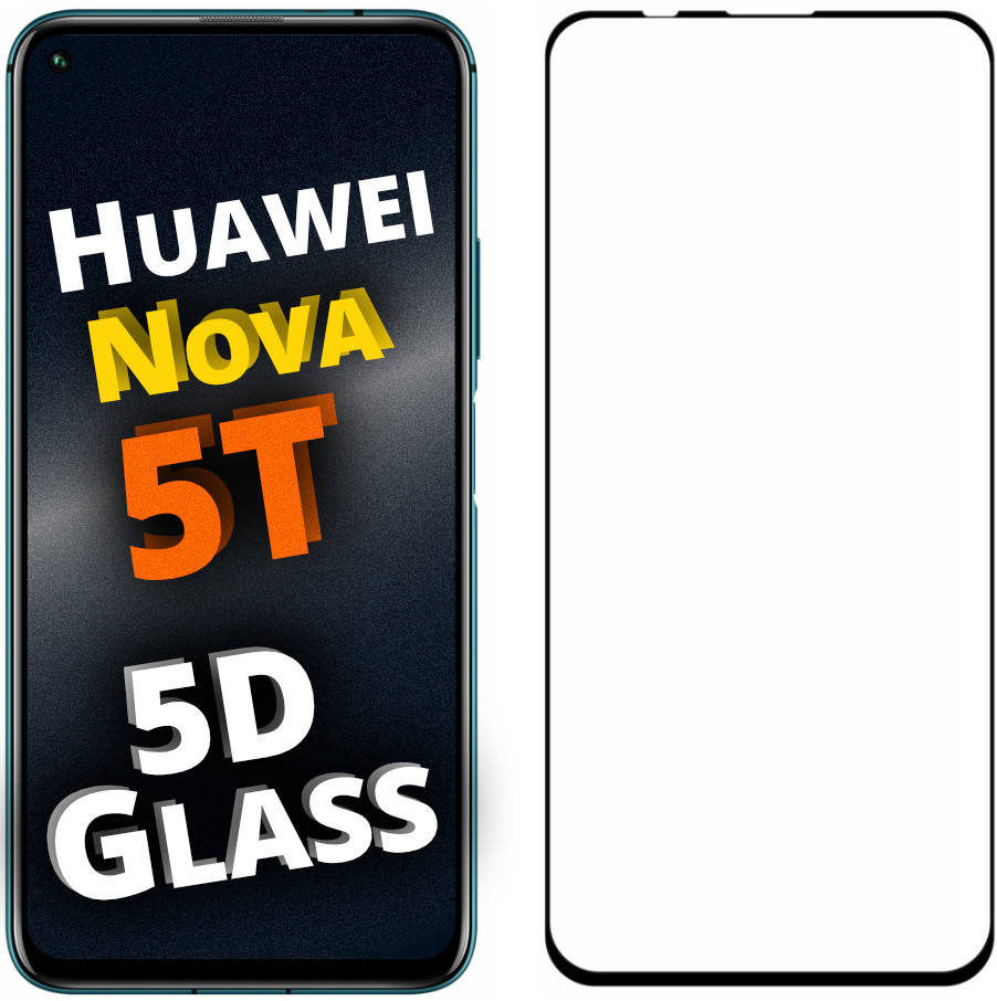

5D стекло Huawei Nova 5T (Защитное Full Glue) Black, Черный