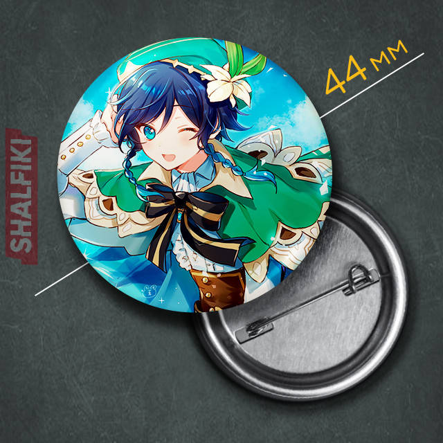 

"Венти (Геншин / Genshin)" значок круглый на булавке Ø44 мм