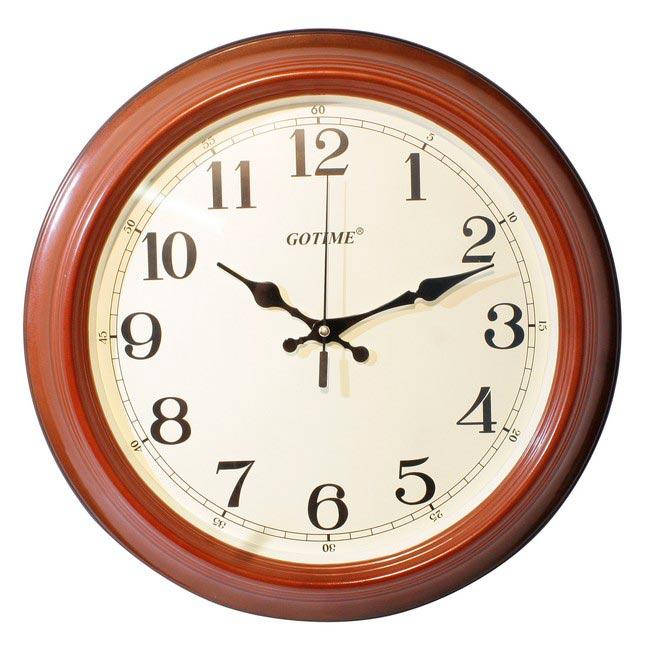 

Часы настенные 40см с плавным ходом (без шума) коричневые Gotime