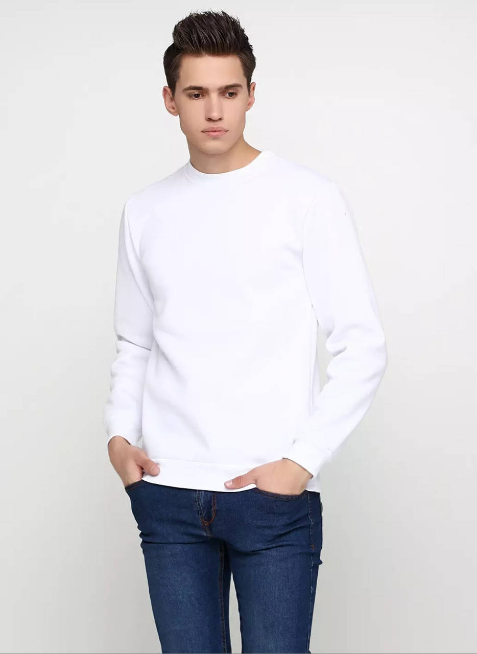 

Свитшот мужской без начеса белый
