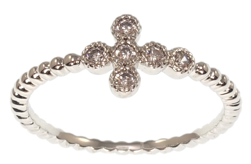 

Кольцо Xuping Родий "Крестик" р.18.5,19