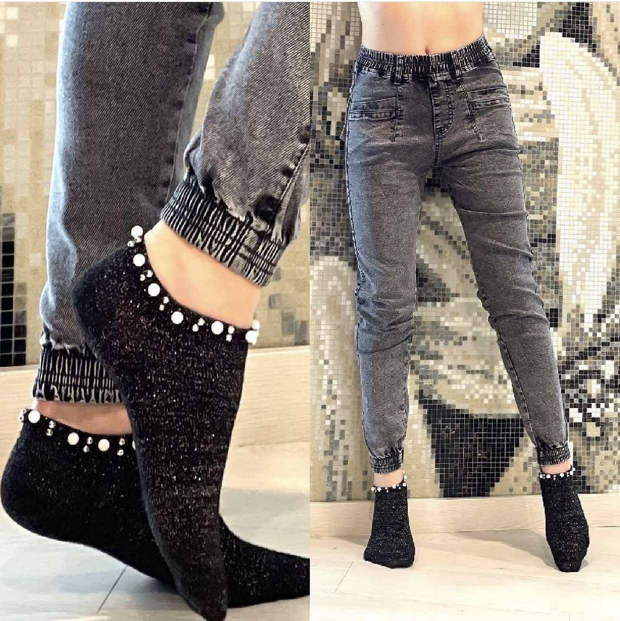 

Джеггинсы джинсовые джогеры молодежные в пепельном цвете размеры 46,48,50,52