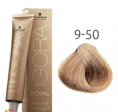 

Стойкая краска для седых волос SCHWARZKOPF Igora Royal Absolutes 60 мл 9-50 Блондин золотистый натуральный