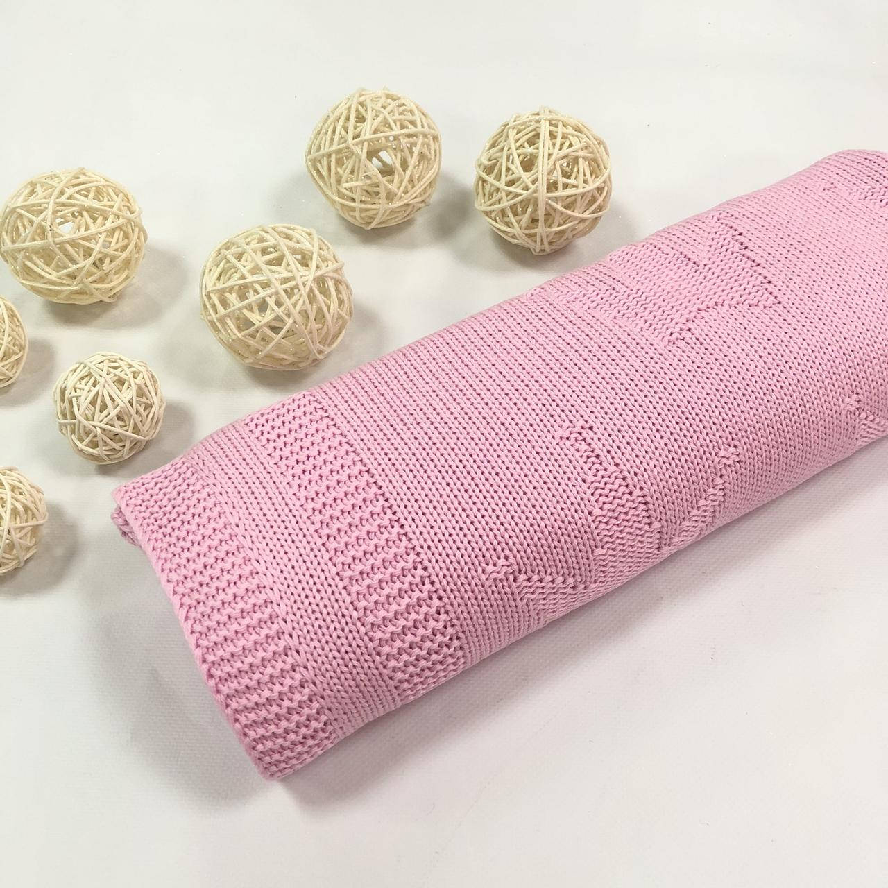 

Плед вязанный короны ярко-розовые 95*75 см (90% хлопок, 10% акрил), Голубой