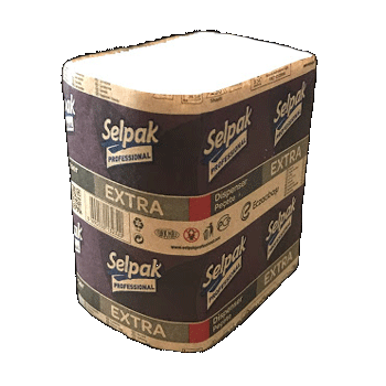 

Салфетки для диспенсера Selpak однослойные 24*26,5 см, 250 шт, Белый