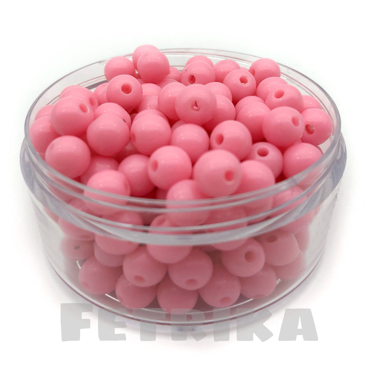 

Бусины пластиковые нежно-розовые 8 мм, Розовый