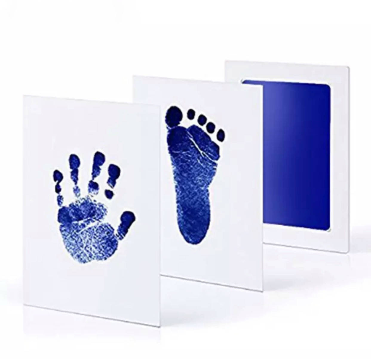 

Набор для печати, отпечатка детской ручки и ножки нетоксичный 0-12месяцев СИНИЙ(голубой)