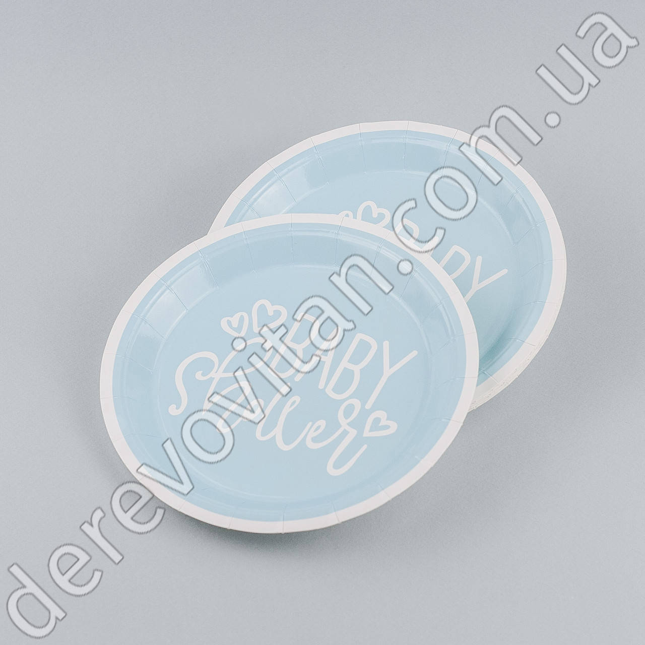 

Праздничные бумажные тарелки "Baby Shower", голубые, 10 шт., 18 см