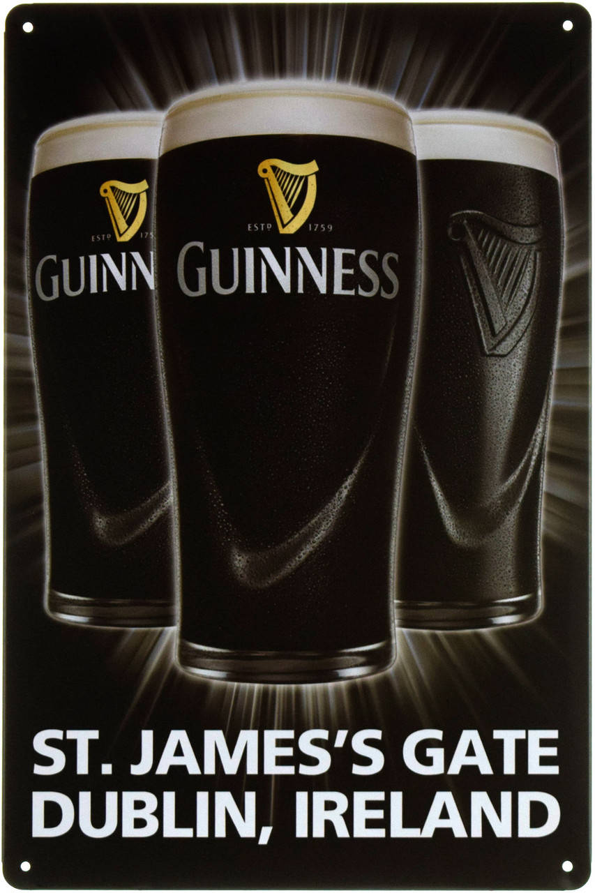 

Металлическая табличка "Гиннесс / Guinness (St. James's Gate Dublin, Ireland)" (ms-00395)