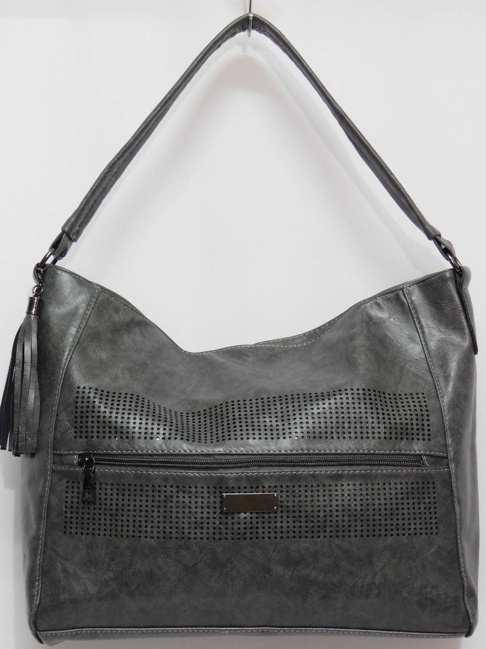 

Сумка повседневная с одной ручкой серого цвета