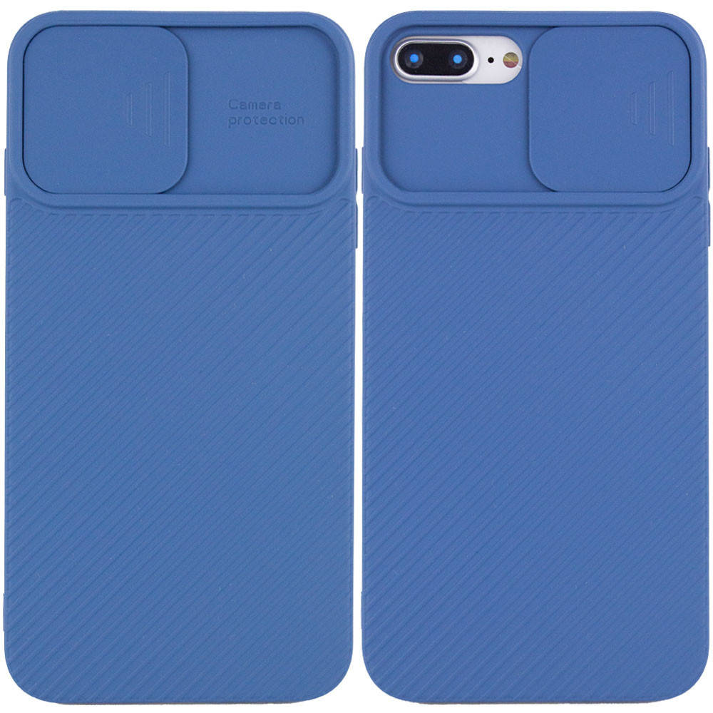

Чехол со шторкой на камеру для Apple iPhone 7 plus / 8 plus (5.5") (Синий)