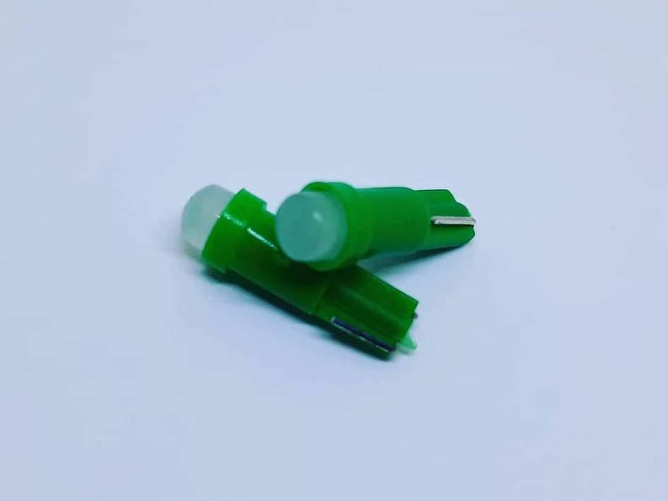 

Лампа T5(W1,2W)БЦ 12V LED COB green (суцільне світло)