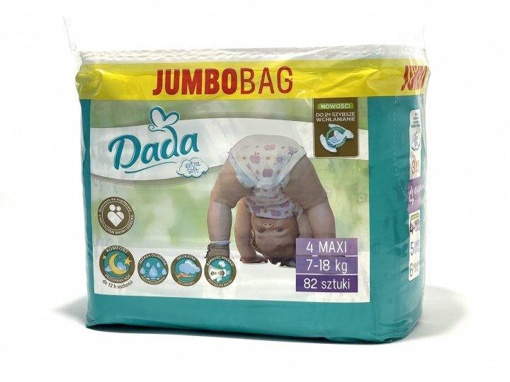 

Підгузники Dada Extra soft 4 MAXI,Jumbo Bag, (7-18 кг ) 82шт, Алый