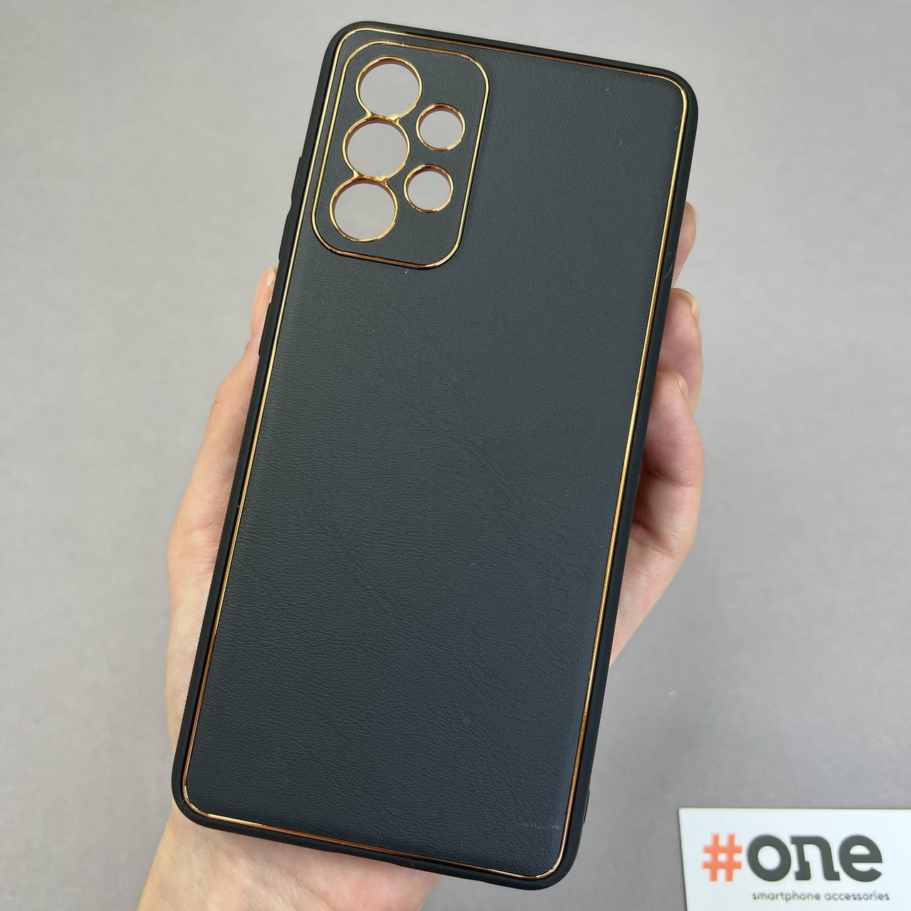 

Чехол для Samsung Galaxy A52 кожаный плотный матовый чехол на телефон самсунг а52 черный L8F