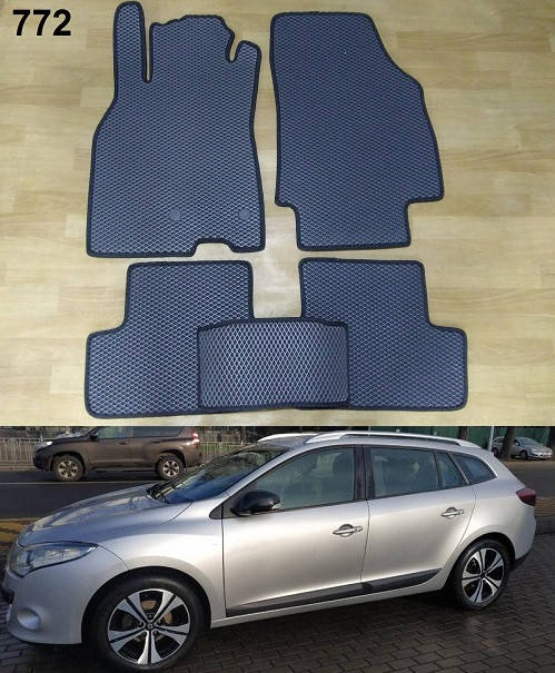 

Коврики ЕВА в салон Renault Megane 3 Bose '08-16, Черный