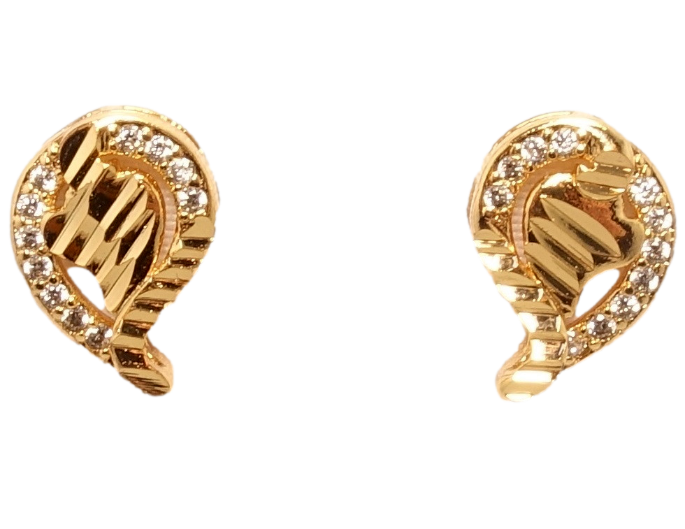 

Серьги Xuping Позолота 18K гвоздики "Фигурные с узором насечками и цирконием"
