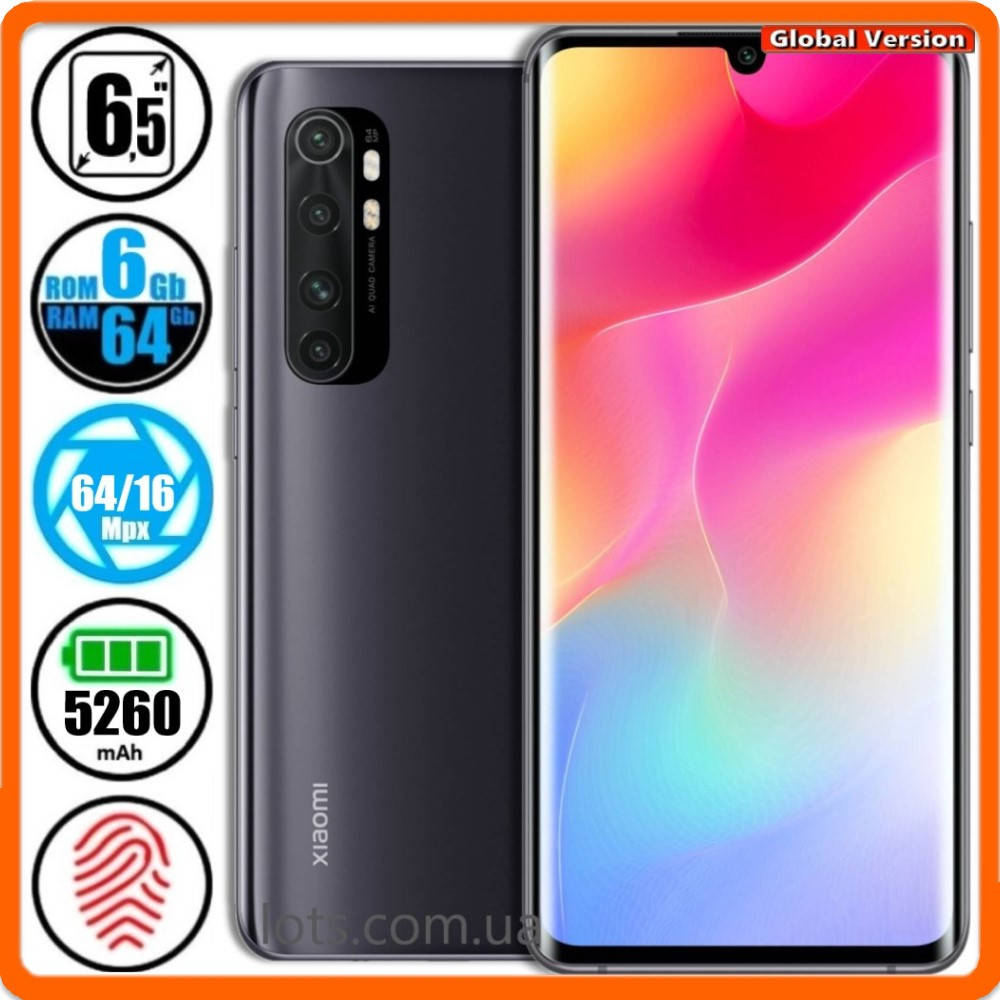 

Смартфон Xiaomi Mi Note 10 Lite NFC (6/64GB) Black - Global Version, Черный