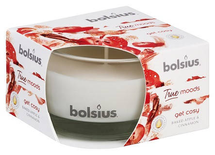 

Свеча ароматическая в стекле запеченное яблоко и корица Bolsius (36084 GCY), Белый