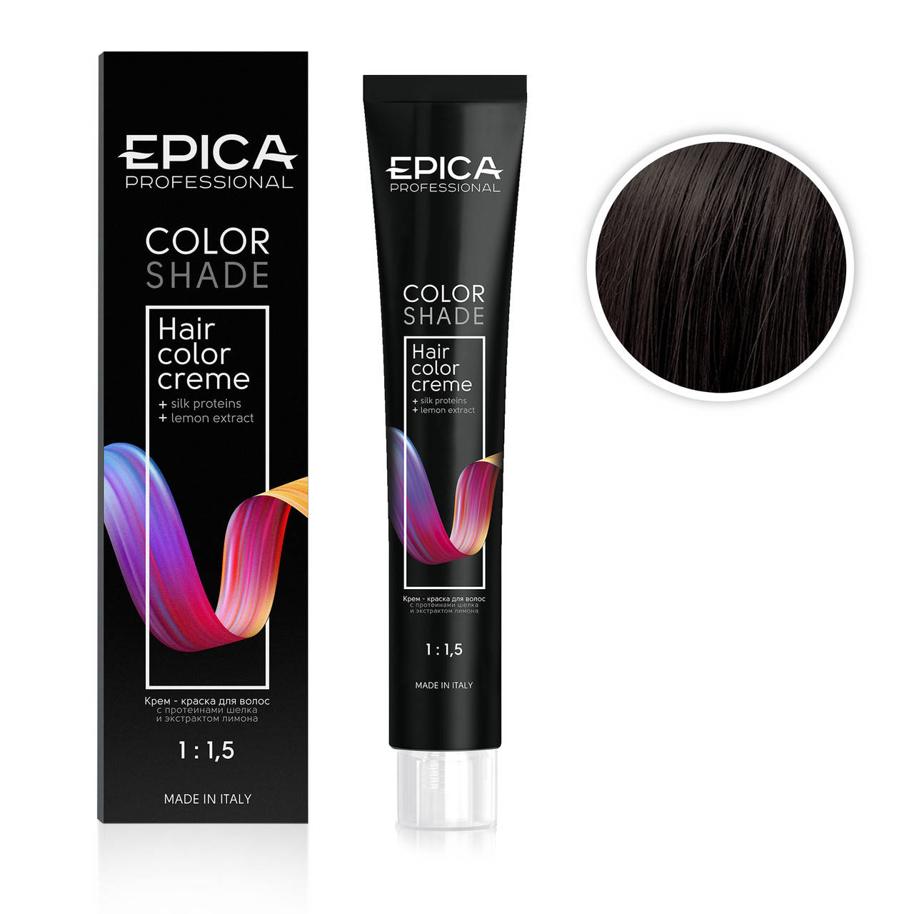 

Стойкая крем-краска EPICA HAIR COLOR CREAM 4.05 Шатен шоколад теплий 100ml