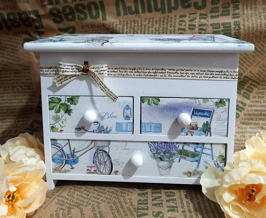 

Шкатулка комод для украшения "Прованс", Белый