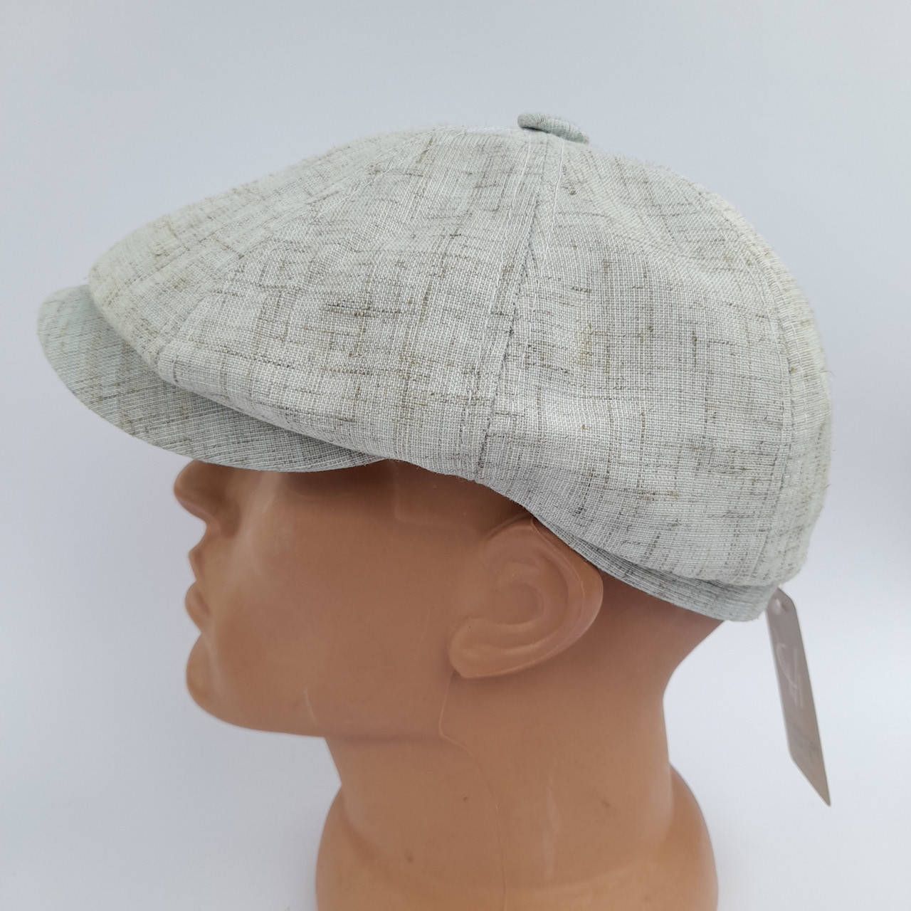 

Летняя кепка восьмиклинка хулиганка лен, Серый