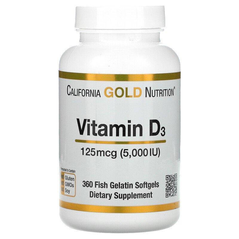 

Vitamin D3 5000 IU California Gold Nutrition, 360 капсул