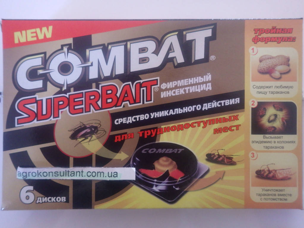

Combat (Комбат), 6 дисков — ловушки для тараканов и муравьев