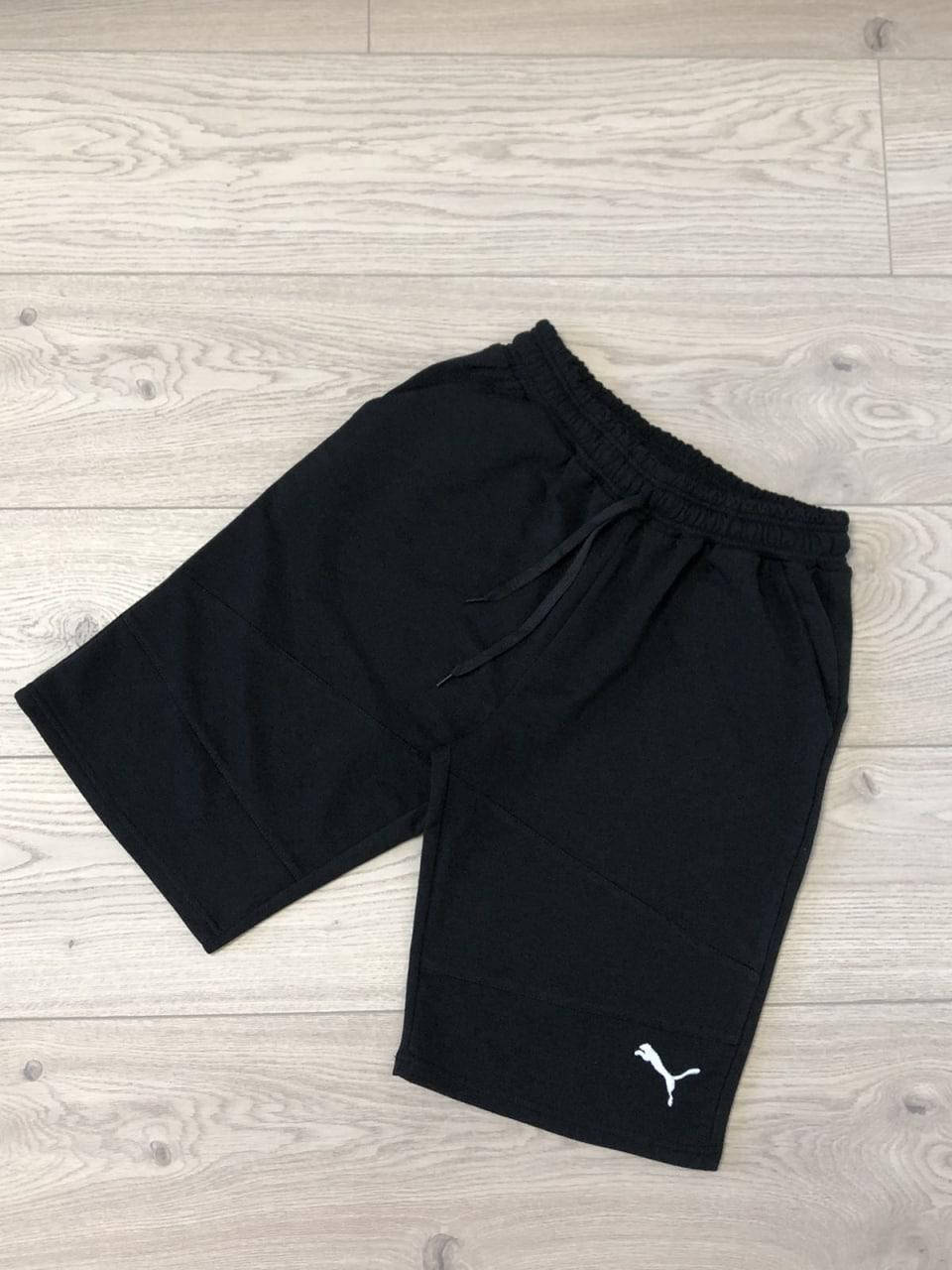 

Мужские спортивные шорты Puma черные Пума летние хлопковые легкие M, Черный