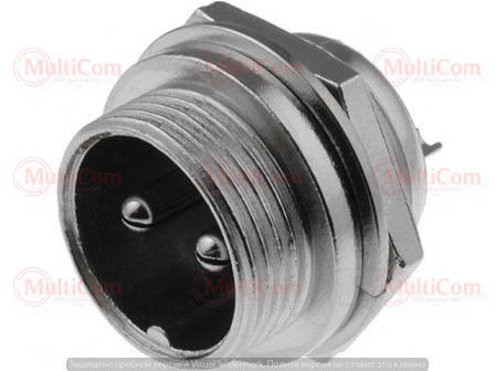 

01-06-043. Штекер MIC 332 монтажный, 2pin, диам.-16мм