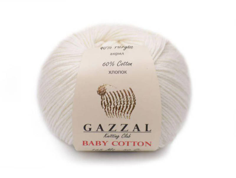 

Gazzal Baby Cotton, слоновая кость №3410, Молочный