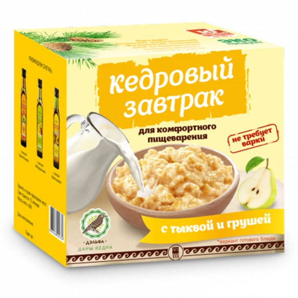 

Завтрак кедровый для комфортного пищеварения с тыквой и грушей Арго (гастрит, запоры, холецистит, дискинезия)