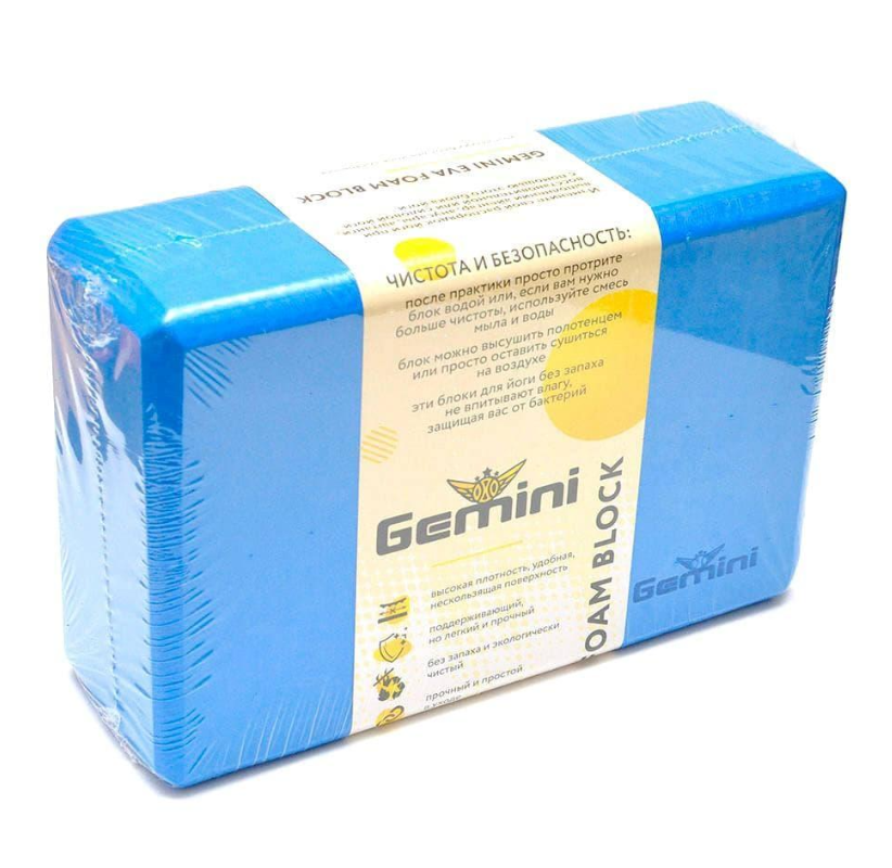 

Блок для йоги Gemini 23х15х7,5 см Синий (GВ001BL)