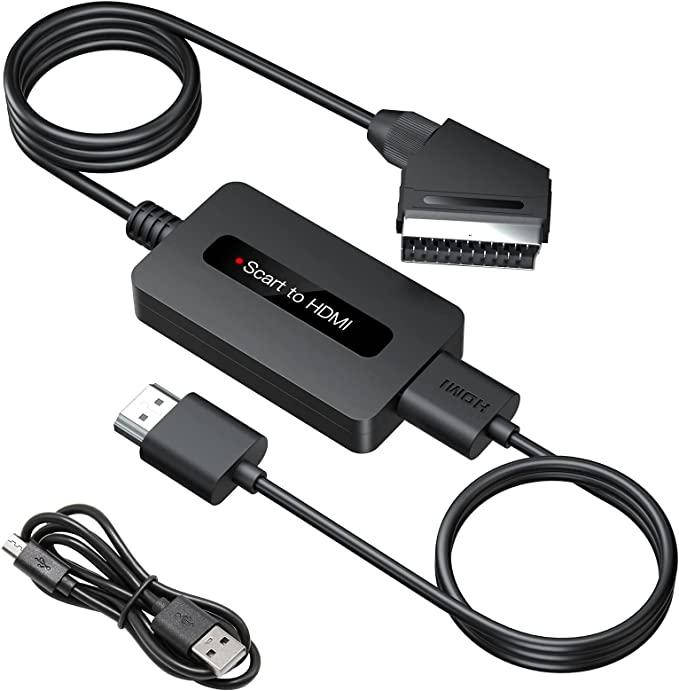 

Преобразователь SCART в HDMI с кабелями HDMI и SCART, адаптер SUNNATCH