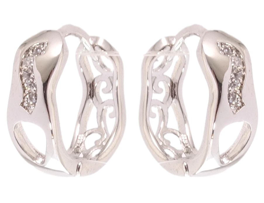 

Серьги Xuping Родий колечки "Орнамент с цирконием"