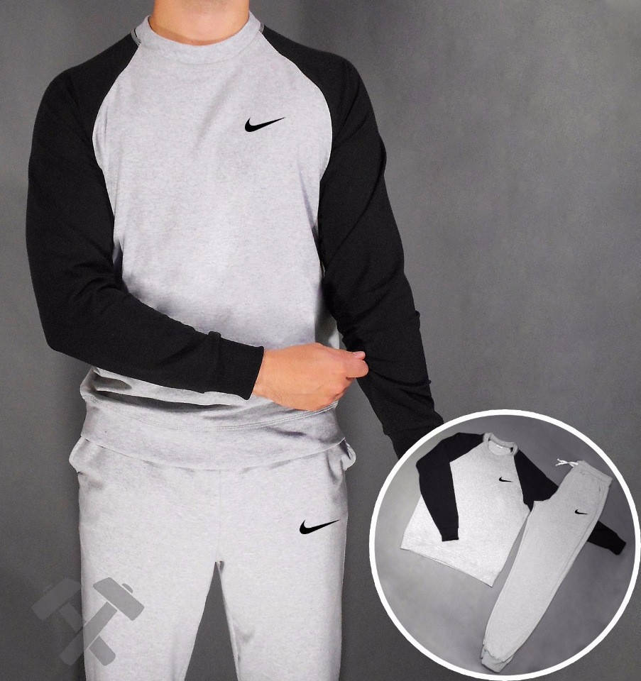 

Тренировочный мужской летний споривный костюм Nike (Найк), Серый