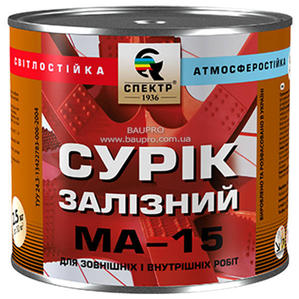 

Краска СПЕКТР МА-15 масляная сурик железный, 2,5 кг