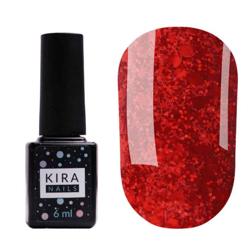 

Гель-лак Kira Nails №095 (насичений червоний з мікроблиском), 6 мл