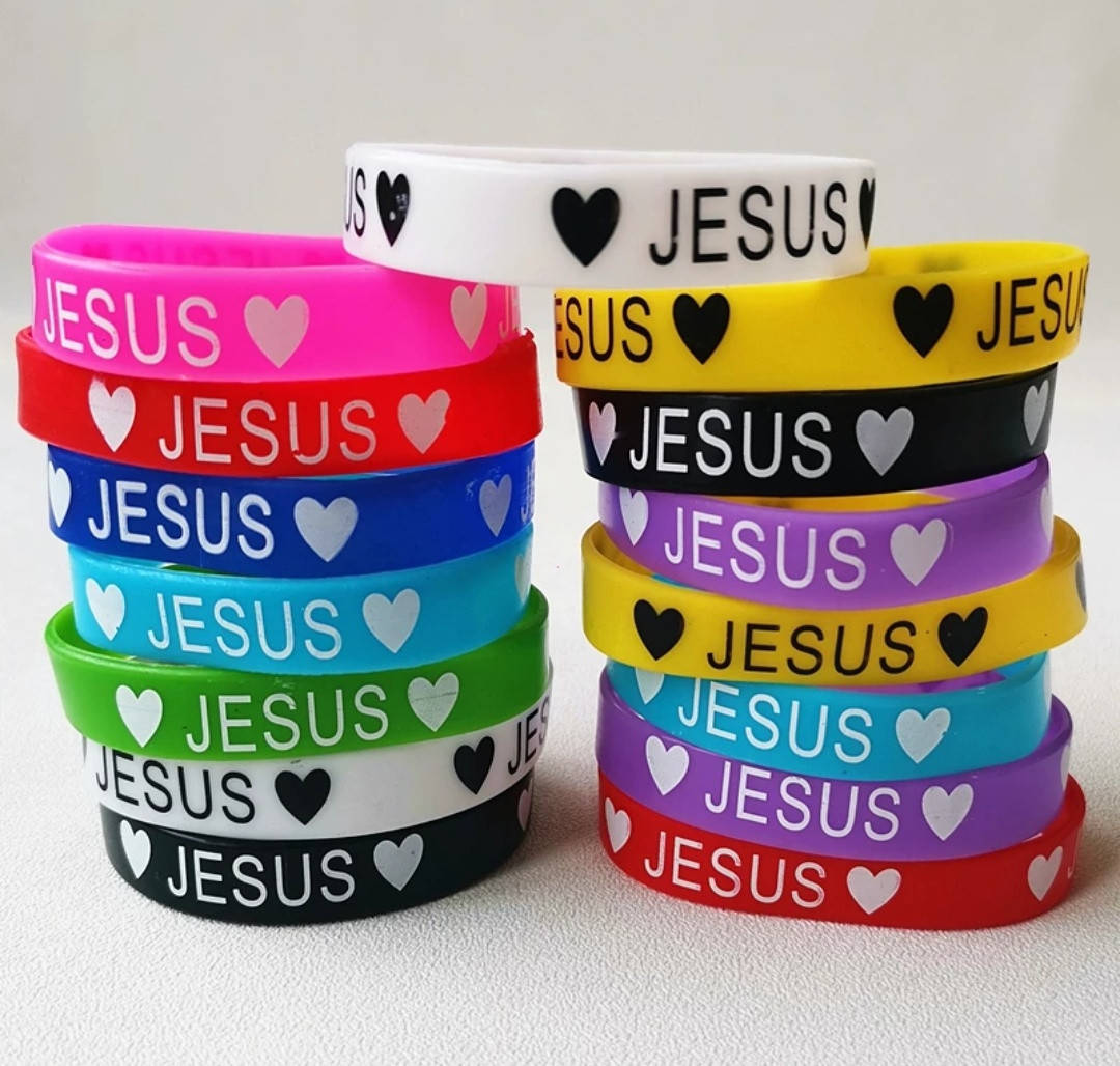 

Браслет из силикона разноцветные Jesus. Иисус