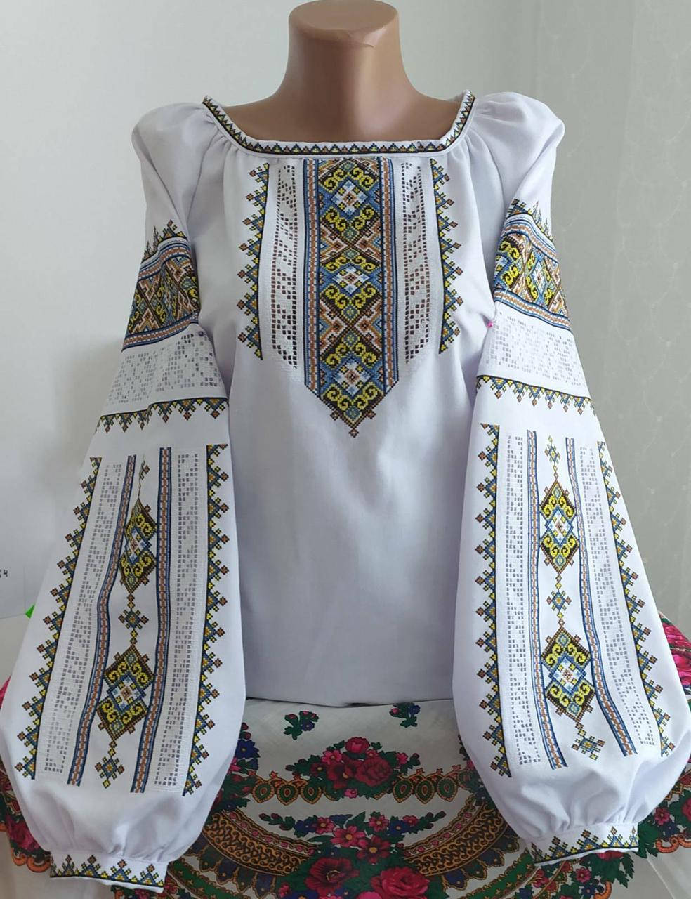 

Вишиванка, жіноча вишивана блузка на домотканому полотні "Мережка" (Арт. 02863)