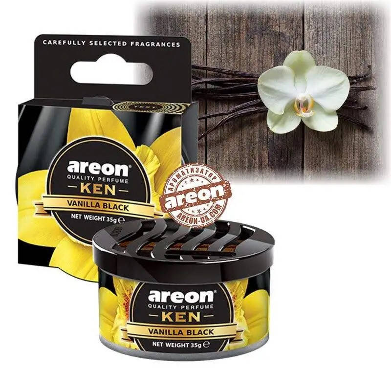 

Ароматизатор Areon (Освежитель воздуха в машину) "KEN" - сухой в банке_Vanilla Black